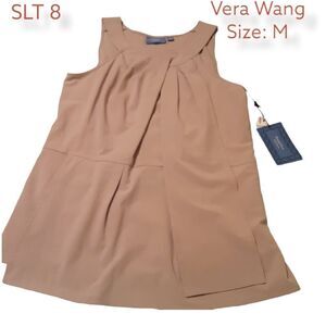 NWT Tan Sleeveless Blouse by Vera Wang, Gorgeous! Size M
